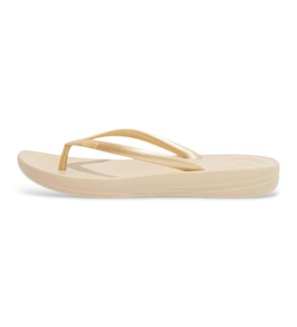 Fitflop para mujer. E54-010 Sandalias Iqushion Ergonomic dorado (38), Plano, Ninguno, Beachwear