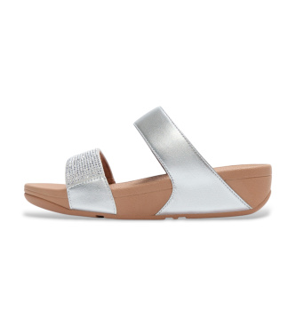 Para mujer. EC4-D63 Sandalias Lulu Crystal Embellished Slides (41), Plata, 1 a 3cm, Ninguno, Casual