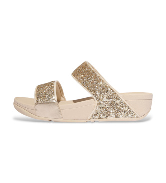 Fitflop para mujer. JE5-D95 Sandalias Lulu Multi-Tonal Glitter dorado (7USA=41), 3 a 5cm, Ninguno, Casual