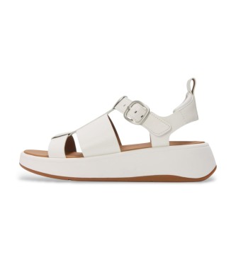 Fitflop para mujer. HV1-194 Sandalias de piel F-Mode Fisherman blanco (7 UK = 41), 3 a 5cm, Hebilla, Casual