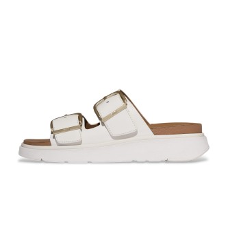 Fitflop Sandalias de piel Gen-FF Buckle Two-Bar Leather Slides blanco urbano