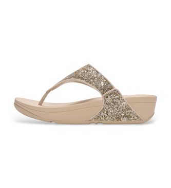 Fitflopvoor vrouwen. JE6-D95 Lulu Multi-Tonal Glitter Teen-Post Beige Sandalen (38), 3 tot 5 cm, Geen, Casual