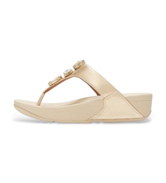 Fitflop para mujer. A5D-675 Sandalias de Piel Lulu Ultra-Jewel Metallic dorado (5USA=38), 3 a 5cm, Ninguno, Casual, Fiesta