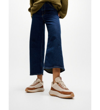 Fitflop Para Mujer. E1X-D21 Zapatillas Flow Mix F-Mode Beige (37), Plano, 1 A 3Cm, Cordones, Casual-image