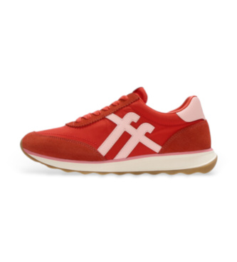 Fitflop para mujer. A5P-E03 Zapatillas Retro-Q Fabric rojo (40), Tela, Plano, Cordones, Casual