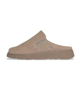 Fitflop para mujer. IF6-076 Zuecos de Piel Gen-FF marrón (40), Plano, 1 a 3cm, Ninguno, Casual