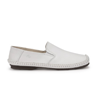 Fluchos para hombre. 612_NATU_BLAN Mocasines de piel 612 Natu blanco (39), Plano, Ninguno, Casual