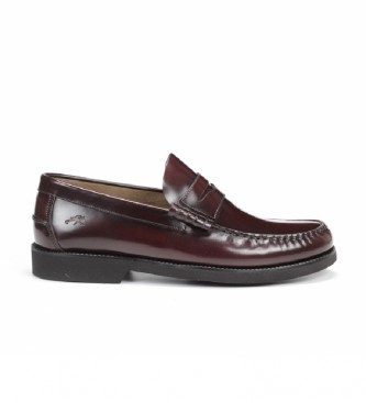 Fluchos para hombre. F0047_FLCK_BURD Zapatos de piel Stamford burdeos (41), Casual, Granate