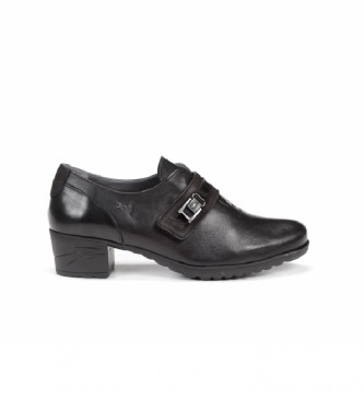 Fluchos para mujer. F0587_SUNG_NENN Zapatos de piel Charis F0587 Sugar negro -Altura tacón: 4cm- (40), 3 a 5cm, Velcro, Casual