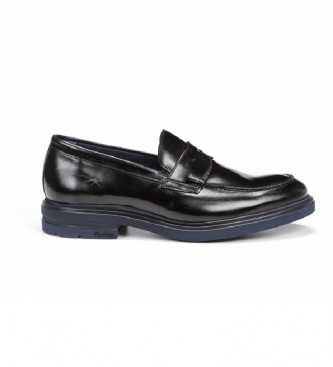 Fluchos para hombre. F0633_SIER_NEGR Mocasines de piel Belgas F0633 Negro (41), Plano, Cordones, Casual, Clásico