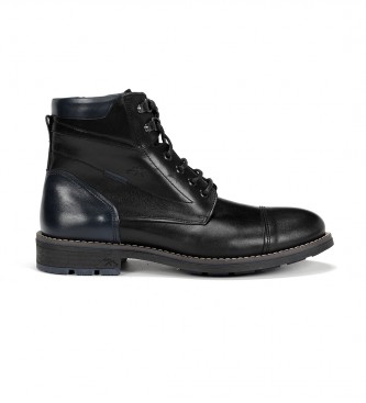 Fluchos para hombre. F1342 Botas de piel F1342 Negro (43), 1 a 3cm, Cordones, Cremallera, Casual