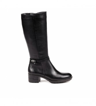 Fluchos para mujer. F1374 Botas de piel F1374 Negro (36), 3 a 5cm, Cremallera, Casual