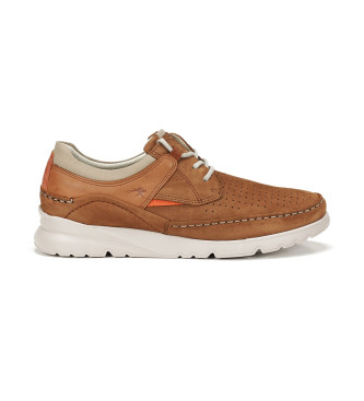 Fluchos para hombre. F1455 Zapatillas de Daryl Piel F1455 marrón (44), Plano, Cordones, Casual