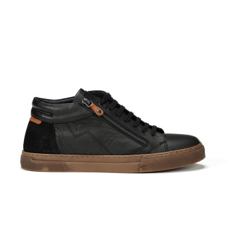 Zapatillas de piel F1550 Negro (41), Plano, 1 a 3cm, Cordones, Cremallera, Casual, Clásico, Fluchos outlet 2024.