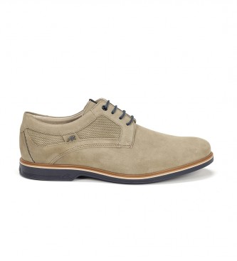 Fluchos para hombre. F1744 Zapatos de Piel Tristan taupe (39), Plano, Cordones, Casual