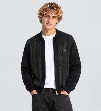strukturerad cardigan med dragkedja