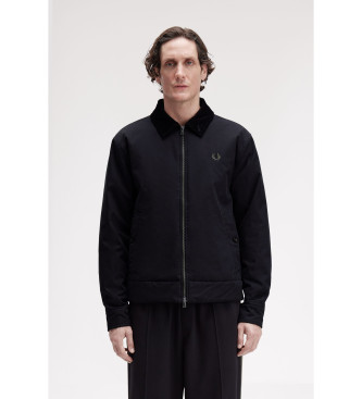 Fred Perry para hombre. J8535 Chaqueta Caban negro (L), Casual, Algodón