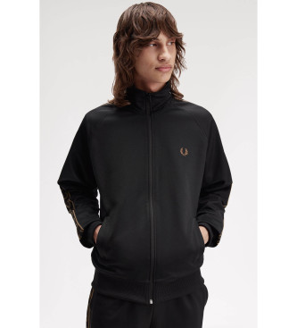 Fred Perry para hombre. J5557 Chaqueta Tape Contrast negro (S), Casual, Poliéster