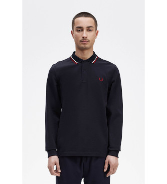 Fred Perry para hombre. M3636 Polo Twin Tipped marino (L), Casual, Algodón, Manga larga