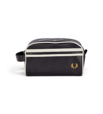 Fred Perryvoor mannen. L8298 Toilettas Laurel Wreath zwart (OSFA), Casual, Gerecycled polyester, Duurzaam