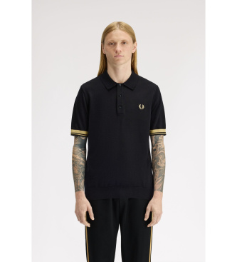 Fred Perry para hombre. K2323 Polo Contraste negro, dorado (XL), Casual, Algodón, Manga corta