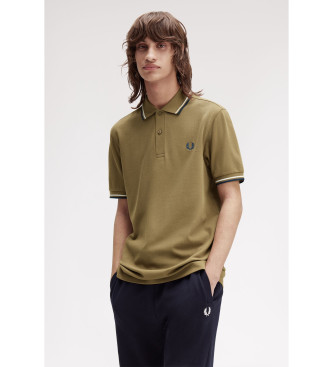 Fred Perry para hombre. M3600 Polo M3600 marrón verdoso (S), Casual, Verde, Algodón, Manga corta