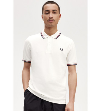 Fred Perry para hombre. M3600 Polo ribete blanco (XL), Casual, Algodón, Manga corta