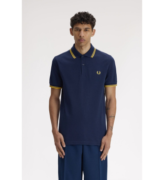 Fred Perry para hombre. M3600 Polo Twin Tipped azul (S), Casual, Algodón, Manga corta
