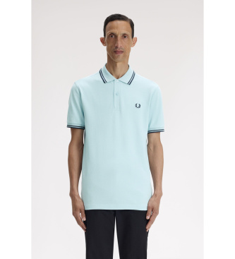 Fred Perry para hombre. M3600 Polo Twin Tipped azul (L), Casual, Algodón, Manga corta, Turquesa