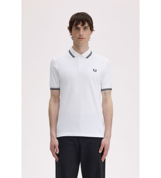 Fred Perry para hombre. M3600 Polo Twin Tipped blanco (XXL), Casual, Algodón, Manga corta