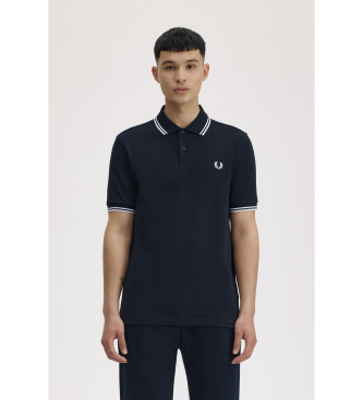 Fred Perry para hombre. M3600 Polo Twin Tipped marino (S), Casual, Algodón, Manga corta