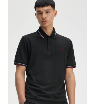 Fred Perry para hombre. M3600 Polo Twin Tipped negro (XXL), Casual, Algodón, Manga corta