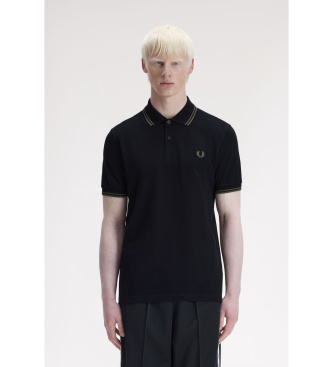 Fred Perry para hombre. M3600 Polo Twin Tipped negro (S), Casual, Algodón, Manga corta