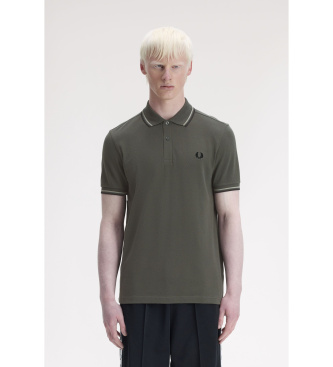 Fred Perry para hombre. M3600 Polo Twin Tipped verde (M), Casual, Algodón, Manga corta