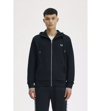 Fred Perry para hombre. J7536 Sudadera Con Capucha Y Cremallera Integral negro (M), Casual, Algodón