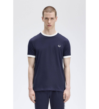 Fred Perry para hombre. M4620 Camiseta Raped Ringer azul (XL), Casual, Algodón, Manga corta