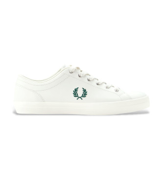 Fred Perry para hombre. B1306-303 Zapatillas de Piel Baseline blanco (46), Plano, Cordones, Casual