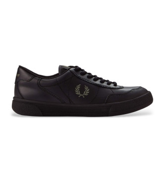 Fred Perry para hombre. B1324-102 Zapatillas de Piel B11 negro (41), Plano, Cordones, Casual