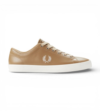 Fred Perry para hombre. B1306-363 Zapatillas de Piel Baseline marrón (44), Plano, Cordones, Casual
