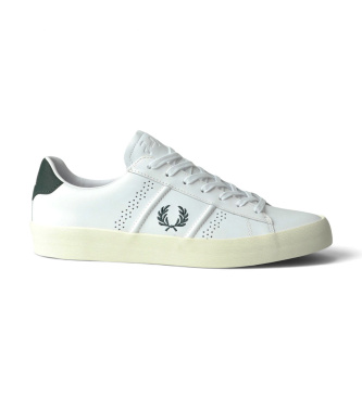 fred perry para hombre b3432-100 zapatillas de piel topspin blanco 41 plano cordones casual