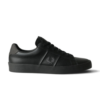 Topspin svarta lädersneakers