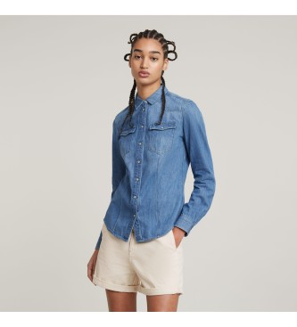 Camisa 3301 azul (S), Casual, Algodón, Denim, Manga larga, G-Star outlet 2024.