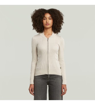 G-Star para mujer. D26723-C259-G908 Chaqueta 3D Biker beige (L), Casual, Manga larga, Algodón Orgánico, Sostenible