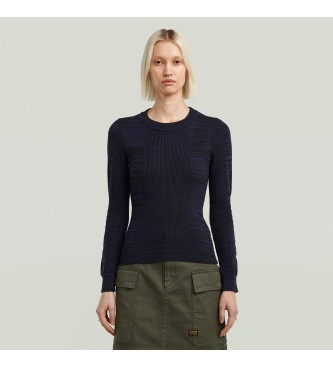 G-Star para mujer. D27170-C259-H705 Jersey de punto 3D Biker marino (XS), Casual, Acrílico, Algodón Orgánico, Sostenible