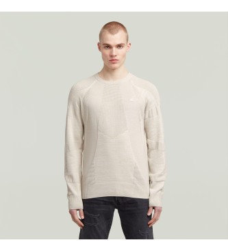 G-Star para hombre. D26777-C259-G908 Sudadera acanalada 3D Biker beige (XL), Casual, Acrílico, Algodón Orgánico, Sostenible