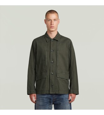 G-Star para hombre. D26815-D752-B575 Sobrecamisa 4 Pocket gris verdoso (XL), Casual, Algodón, Manga larga