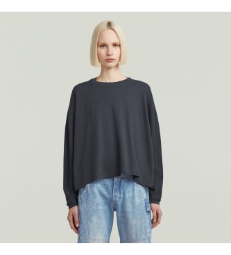 G-Star para mujer. D27742-D976-H392 Camiseta extragrande A line marino (M), Casual, Manga larga, Algodón Orgánico, Sostenible