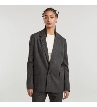 G-Star para mujer. D25209-D717-G788 Americana Check Boyfriend gris oscuro (S), Casual, Poliéster Reciclado, Sostenible