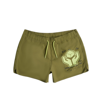 G-Star para hombre. D26206-A505-G985 Bañador Carnic Graphic verde (S), Beachwear, Poliéster Reciclado, Sostenible