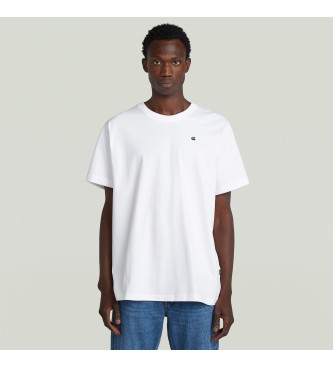 G-Starvoor mannen. D26839-C784-H750 T-shirt rug met fotoprint los wit (L), Casual, Korte mouwen, Biologisch katoen, Duurzaam